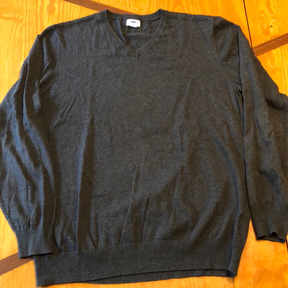 Men V-Neck Sweater Old Navy Grey Gray XLarge